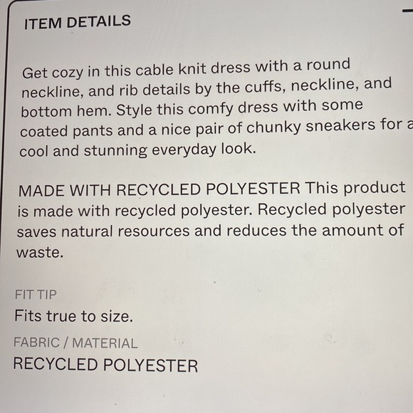 Vero Moda Cable dress Heather NWT Sz XL - Picture 9 of 11